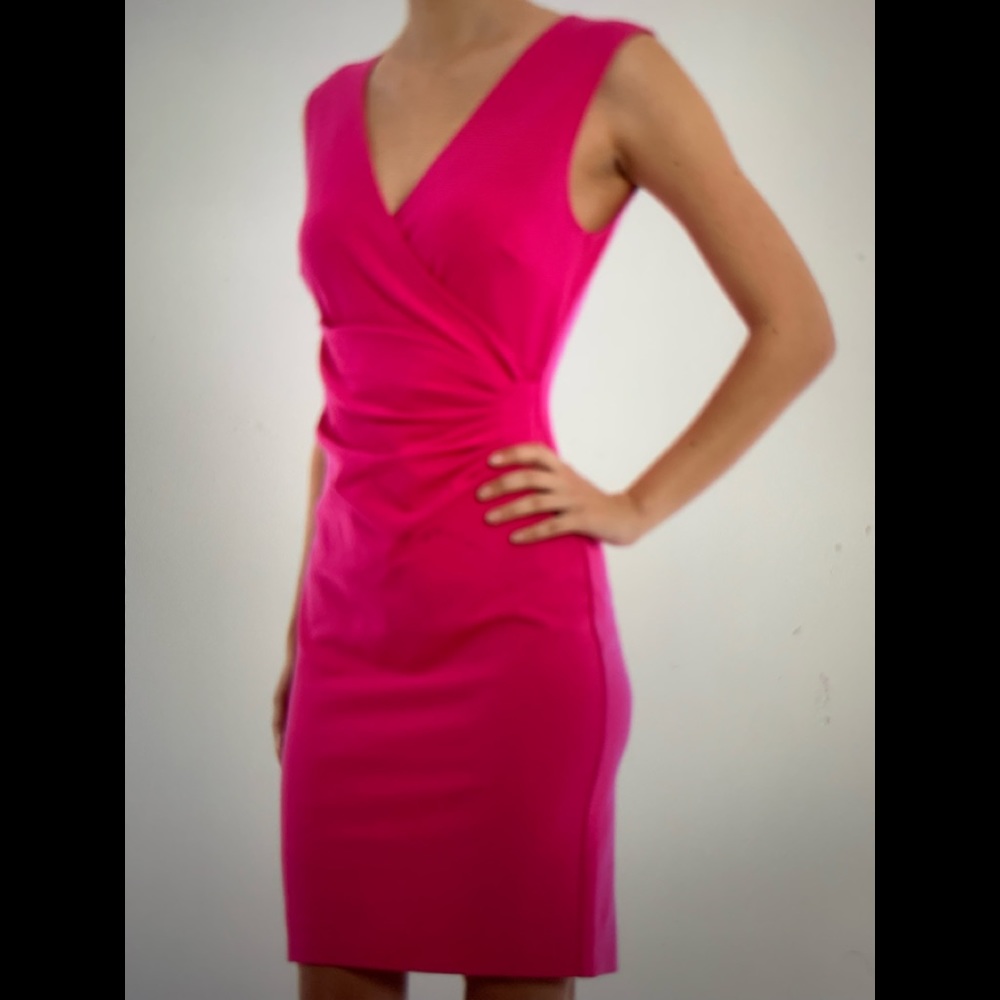 Diane Von Furstenburg Layne draped pink stretch dress